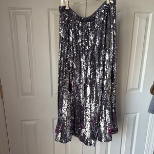 ASOS Silver Sequin pleated Women's Skirt